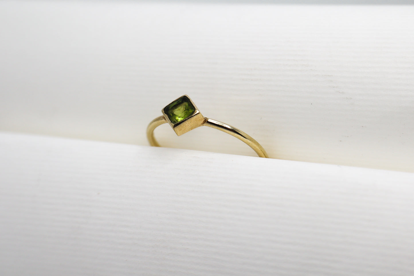 Peridot Gold Plated Solid Sterling Silver Ring