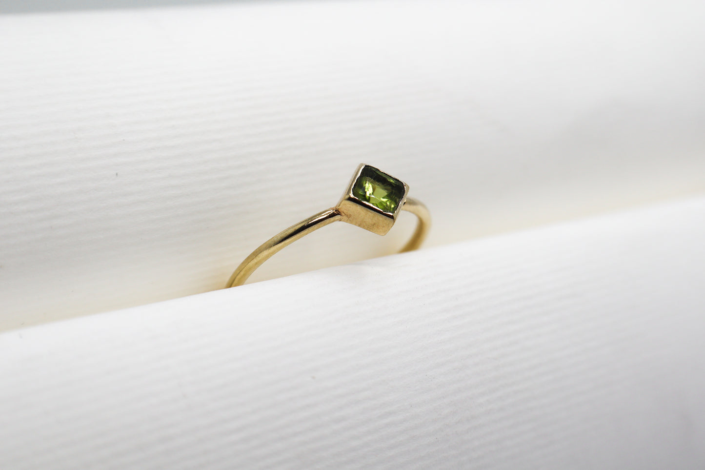 Peridot Gold Plated Solid Sterling Silver Ring