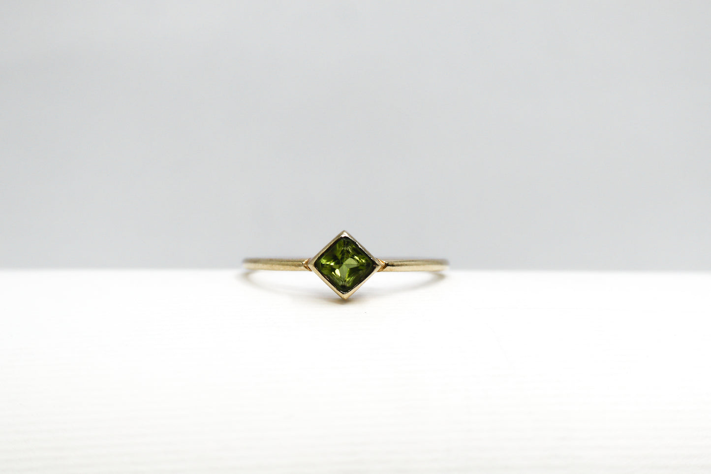 Peridot Gold Plated Solid Sterling Silver Ring