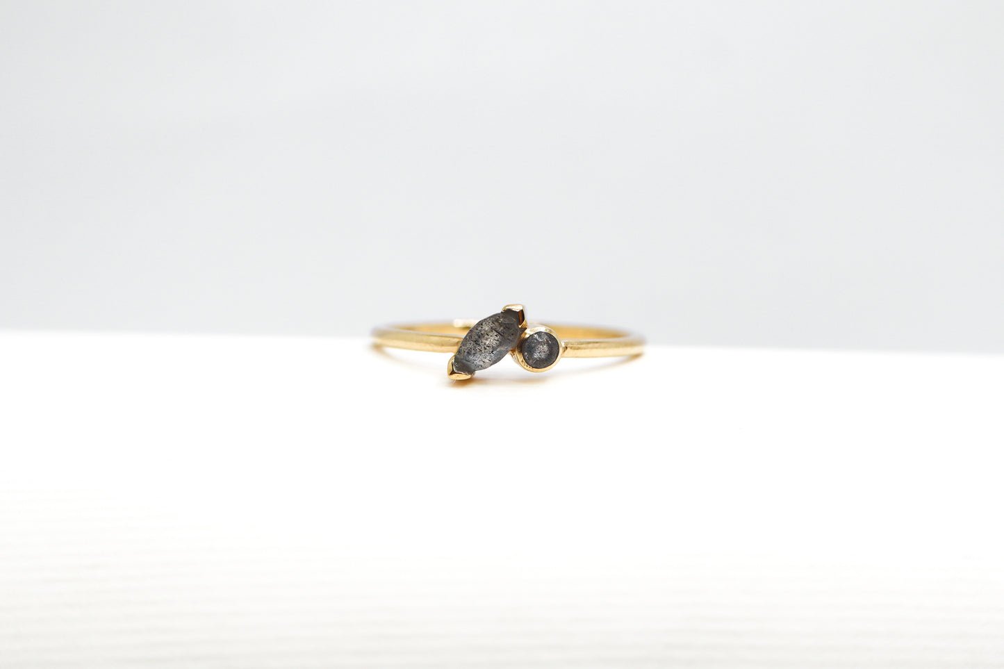 Labradorite Gold Plated Solid Sterling Silver Ring