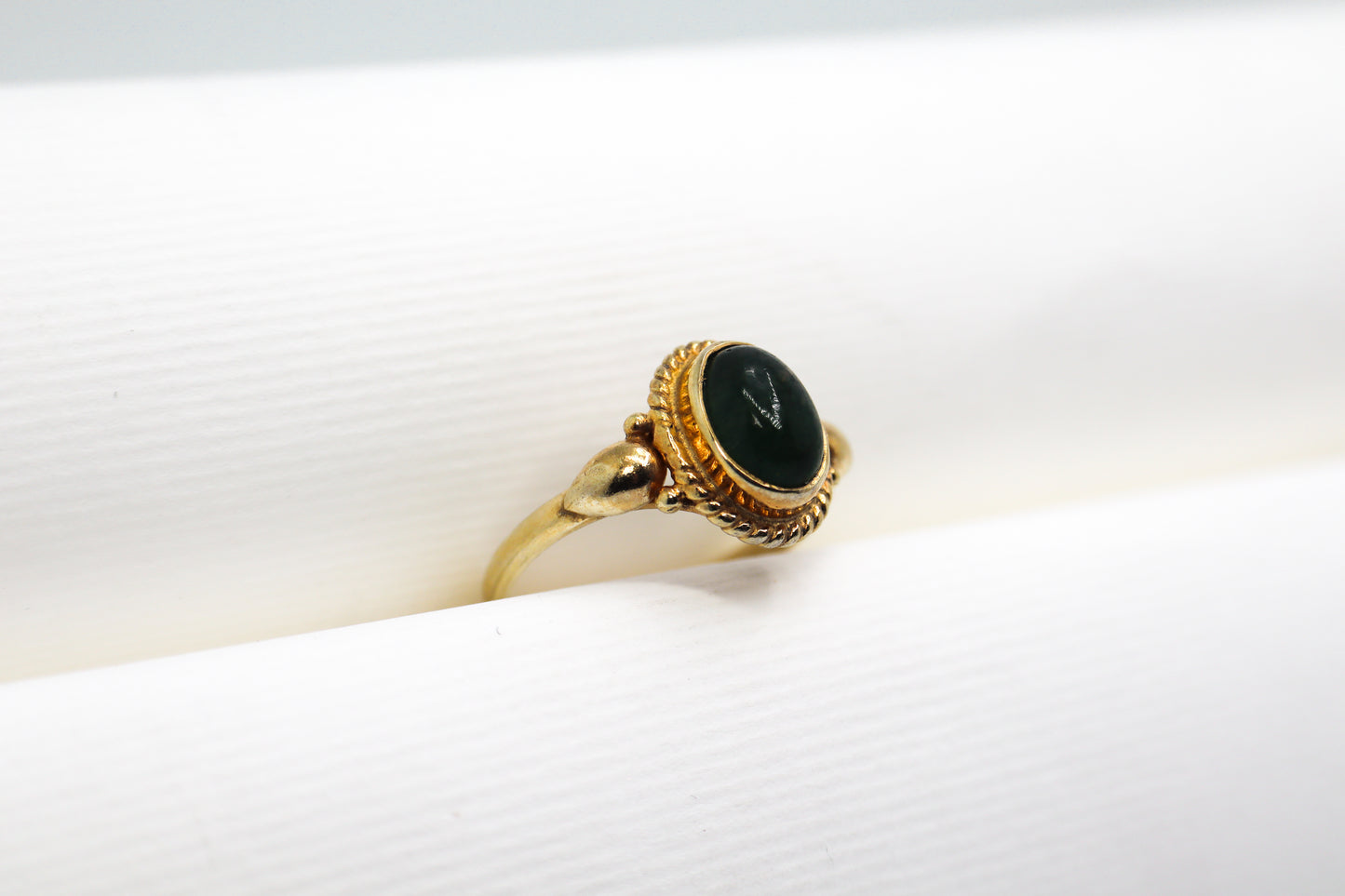 Black Onyx Gold Plated Solid Sterling Silver Ring