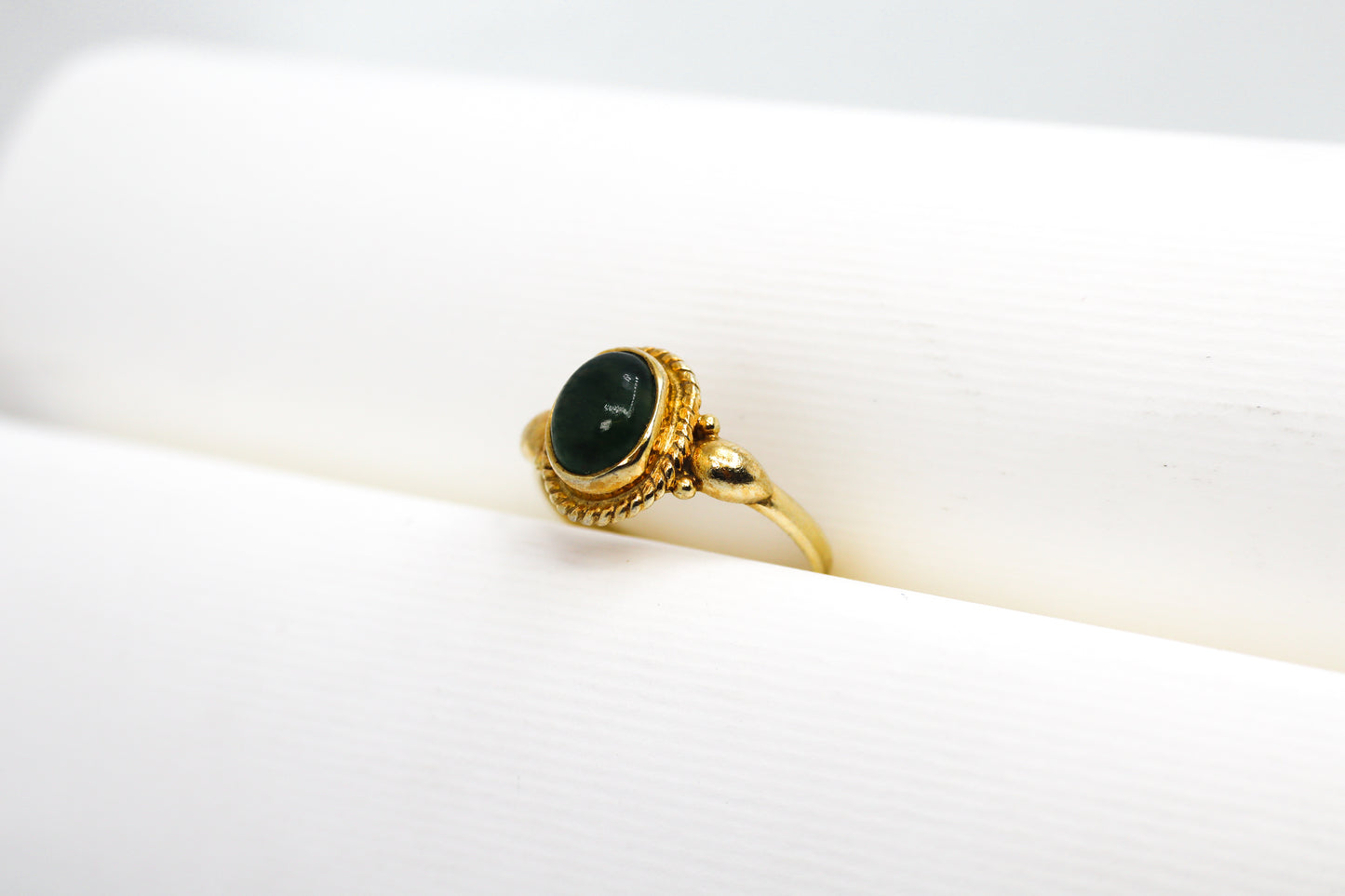 Black Onyx Gold Plated Solid Sterling Silver Ring