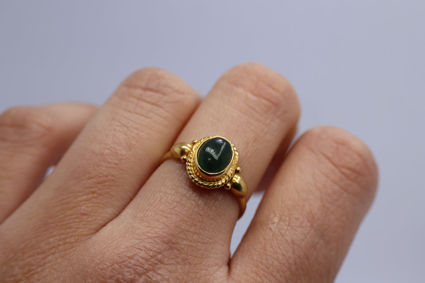 Black Onyx Gold Plated Solid Sterling Silver Ring