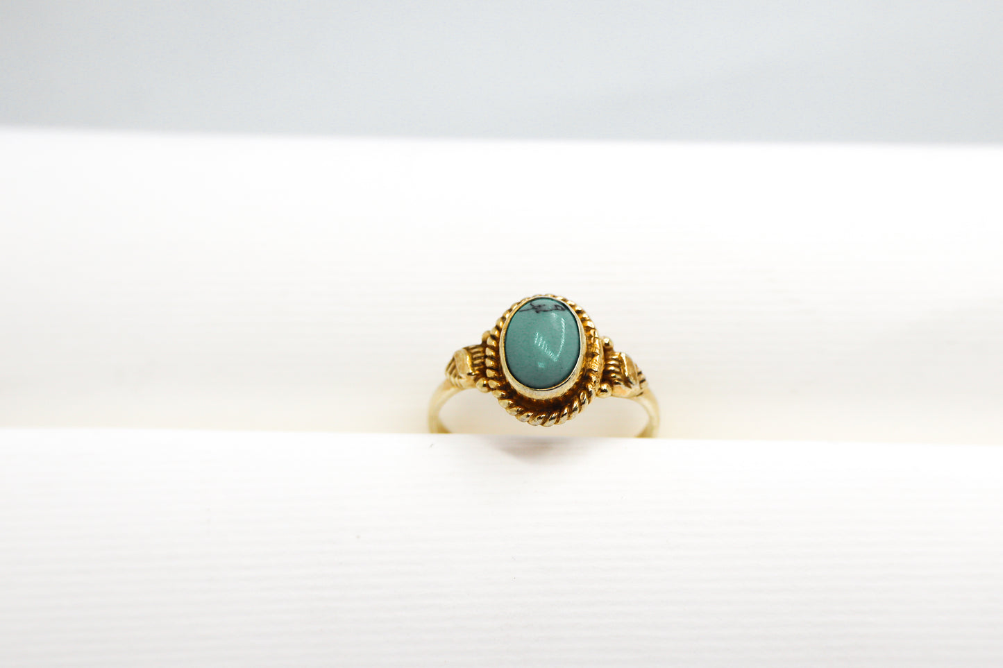 Turquoise Gold Plated Solid Sterling Silver Ring