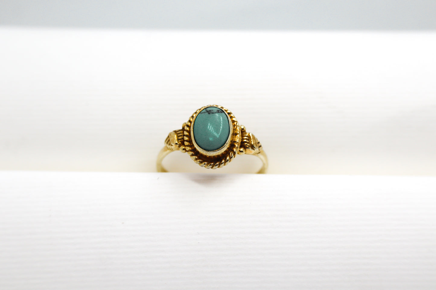 Turquoise Gold Plated Solid Sterling Silver Ring