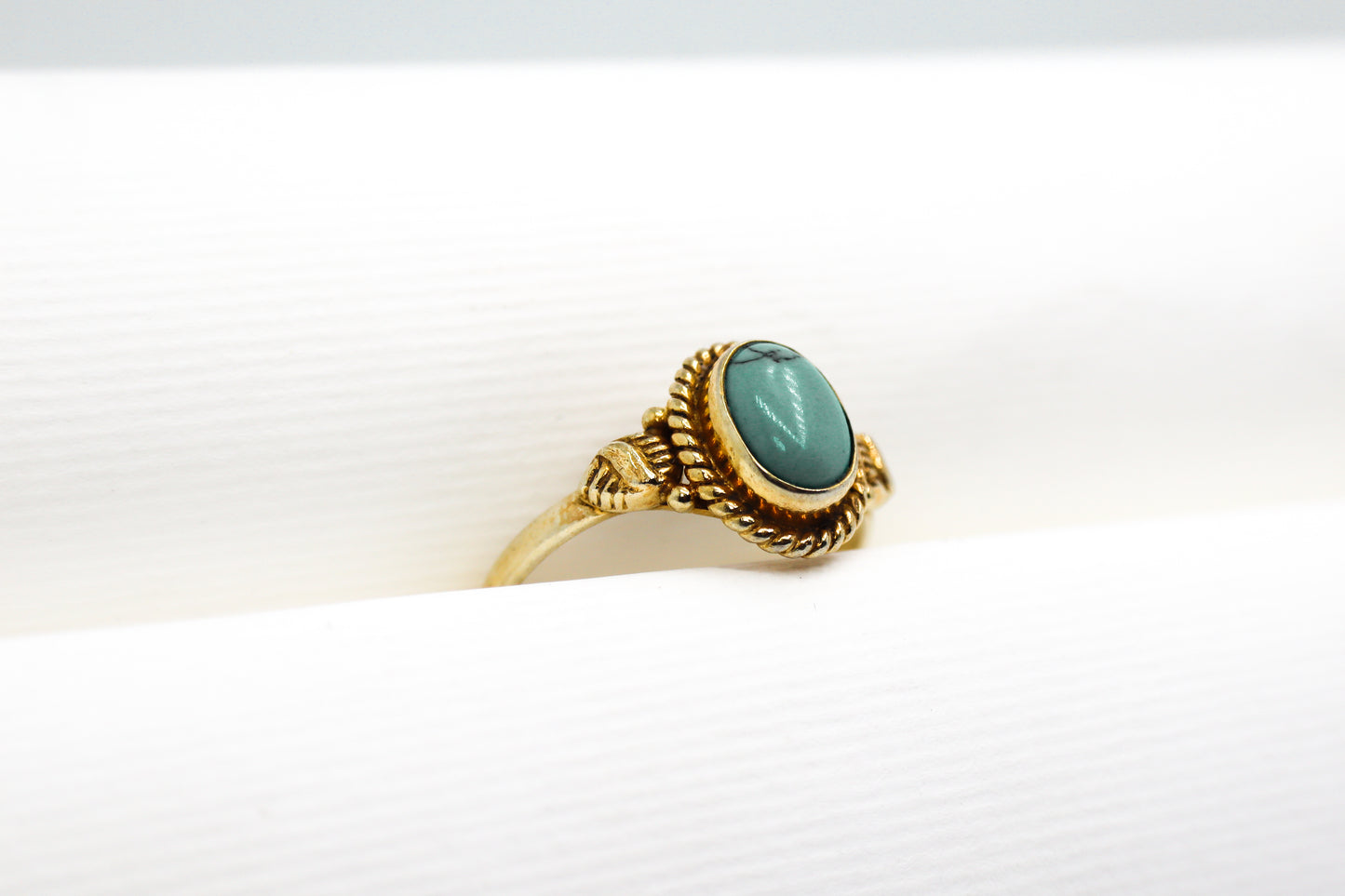 Turquoise Gold Plated Solid Sterling Silver Ring