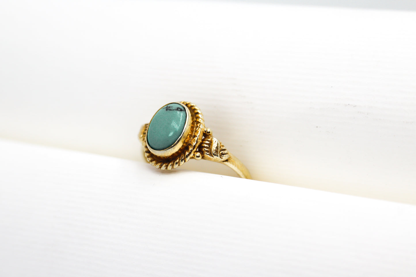 Turquoise Gold Plated Solid Sterling Silver Ring