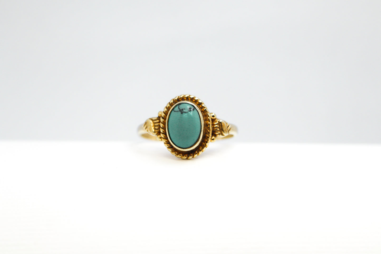 Turquoise Gold Plated Solid Sterling Silver Ring