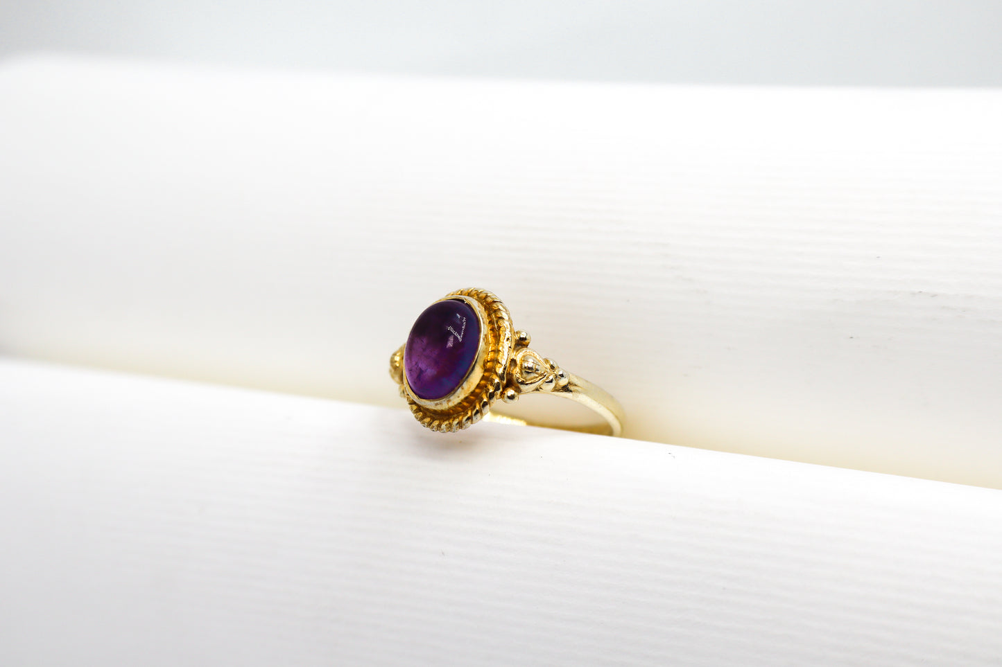 Amethyst Gold Plated Solid Sterling Silver Ring