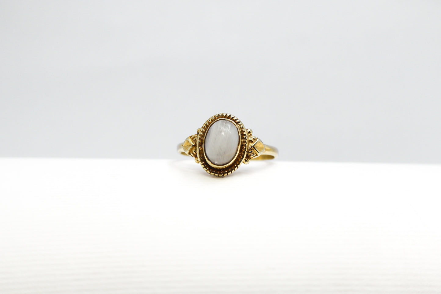 Moonstone Gold Plated Solid Sterling Silver Ring