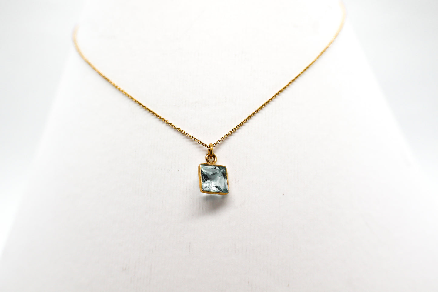 Gold Plated Sky Blue Topaz Necklace