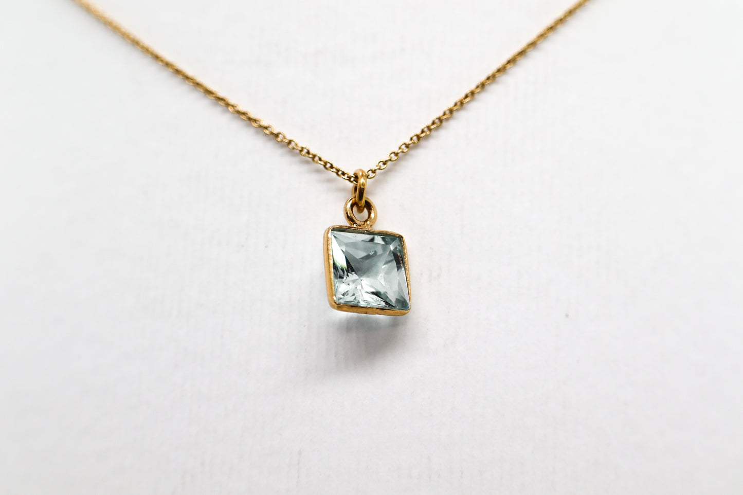 Gold Plated Sky Blue Topaz Necklace