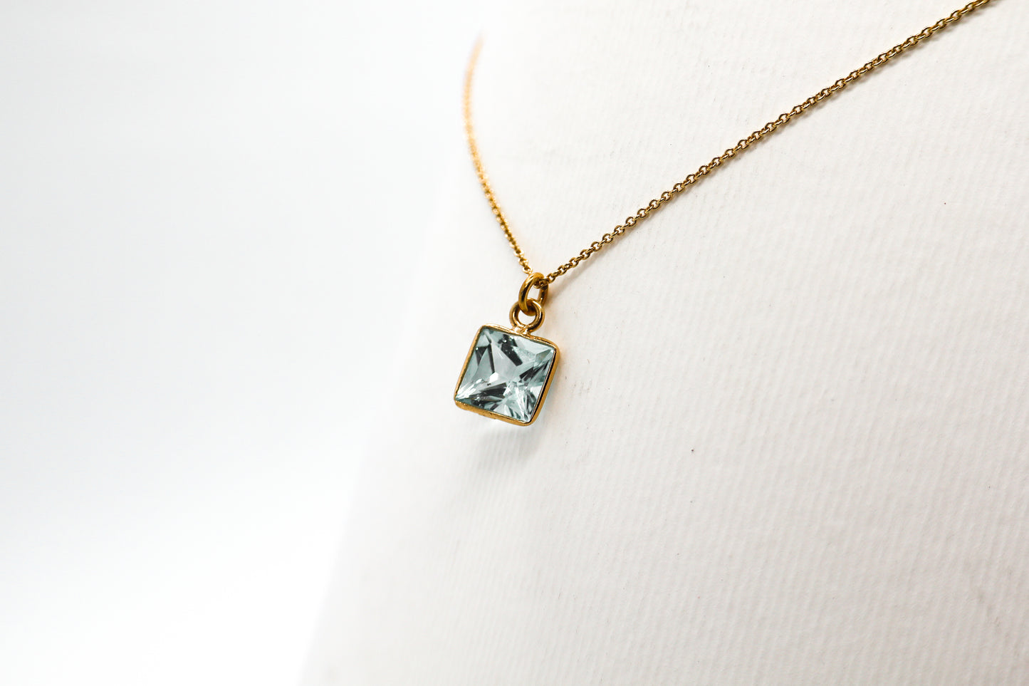 Gold Plated Sky Blue Topaz Necklace