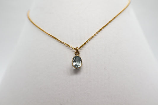 Gold Plated Sky Blue Topaz Necklace