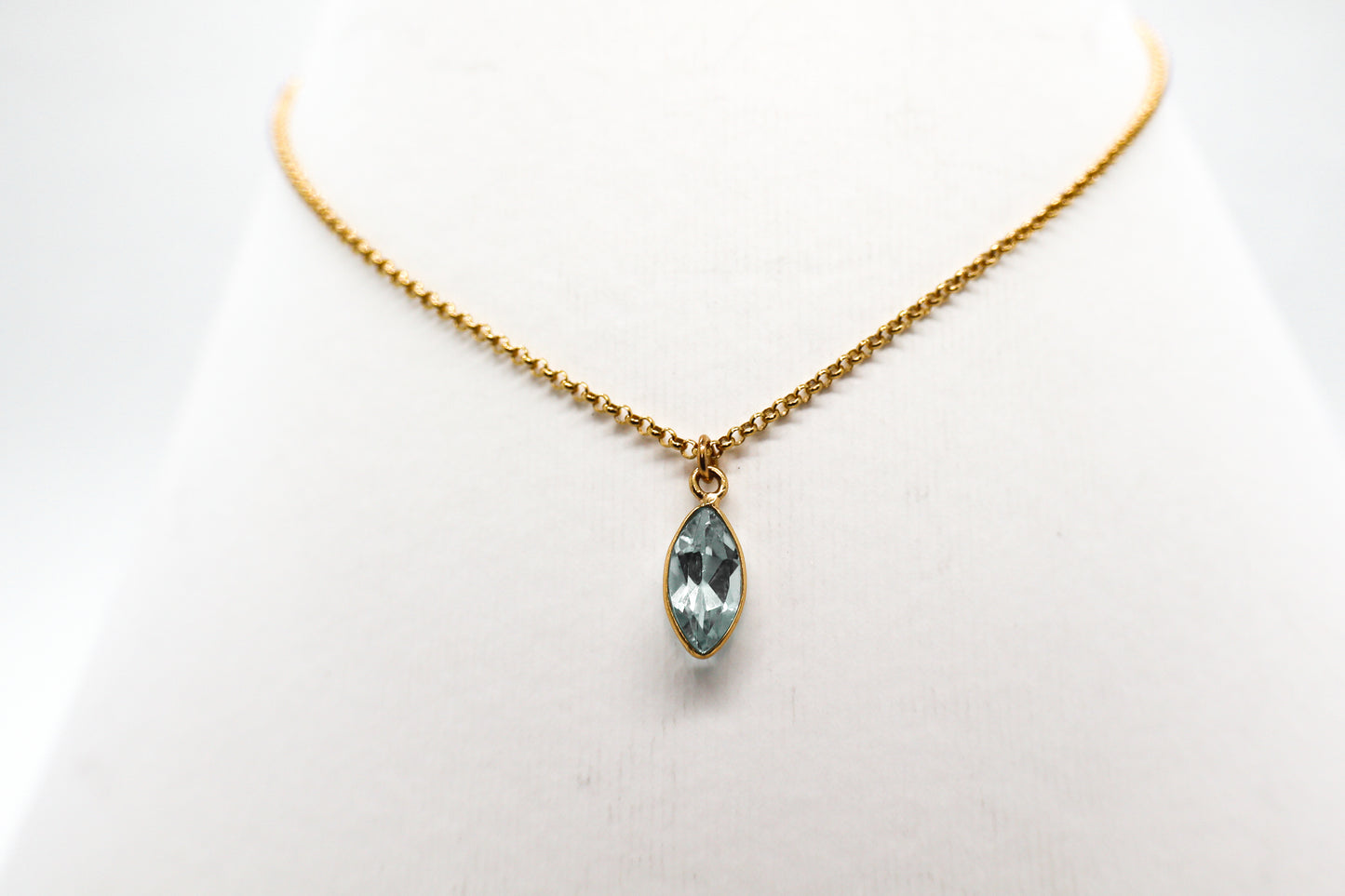 Gold Plated Sky Blue Topaz Necklace