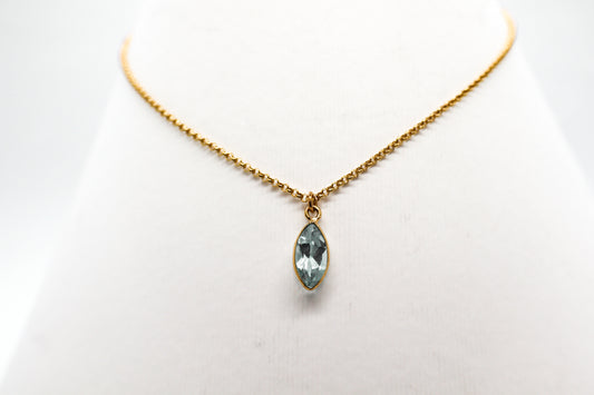 Gold Plated Sky Blue Topaz Necklace