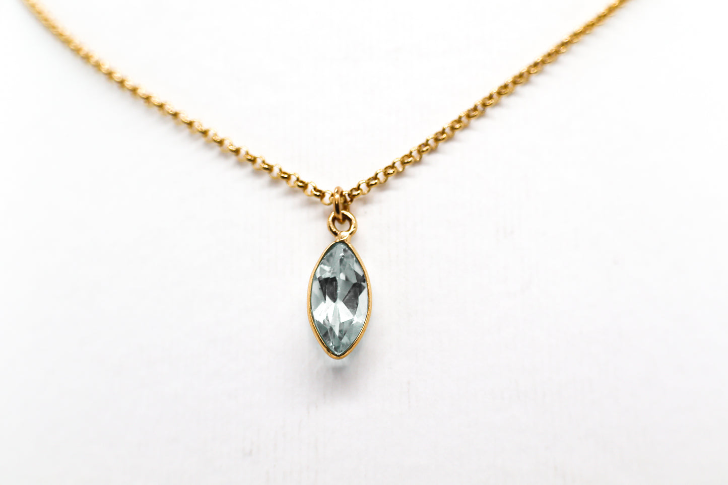 Gold Plated Sky Blue Topaz Necklace