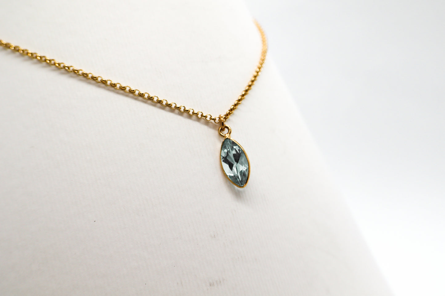 Gold Plated Sky Blue Topaz Necklace