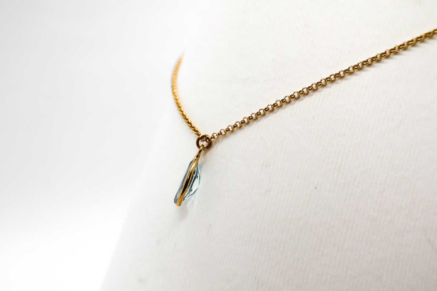 Gold Plated Sky Blue Topaz Necklace