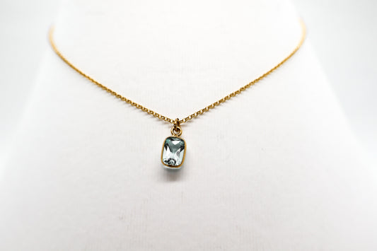 Gold Plated Sky Blue Topaz Necklace