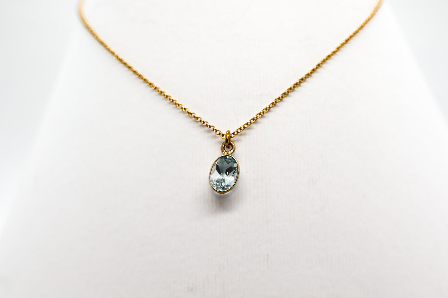 Gold Plated Sky Blue Topaz Necklace