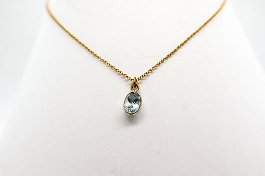 Gold Plated Sky Blue Topaz Necklace