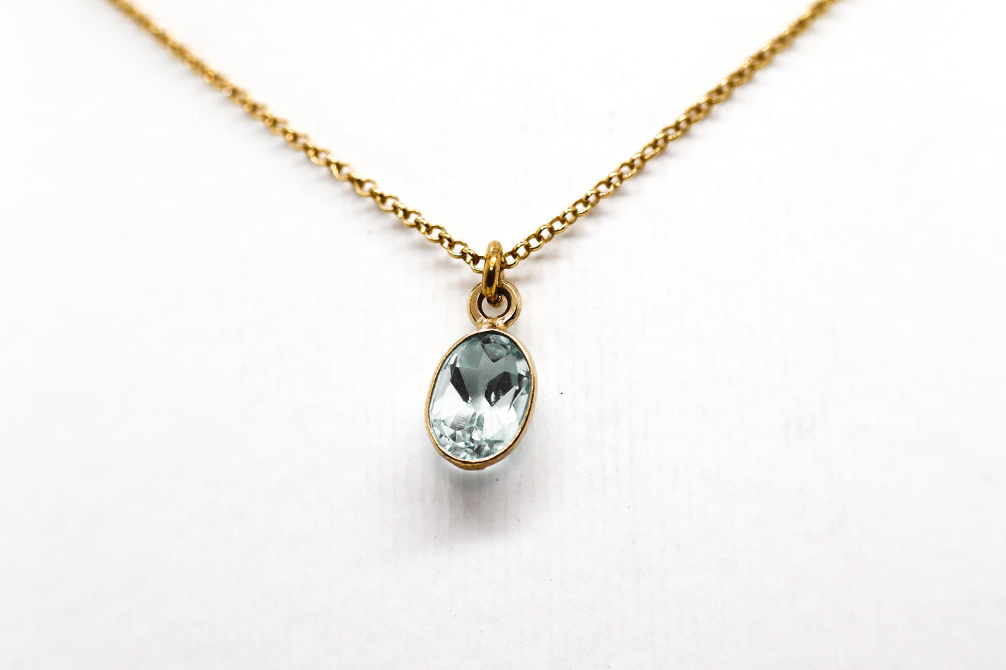 Gold Plated Sky Blue Topaz Necklace