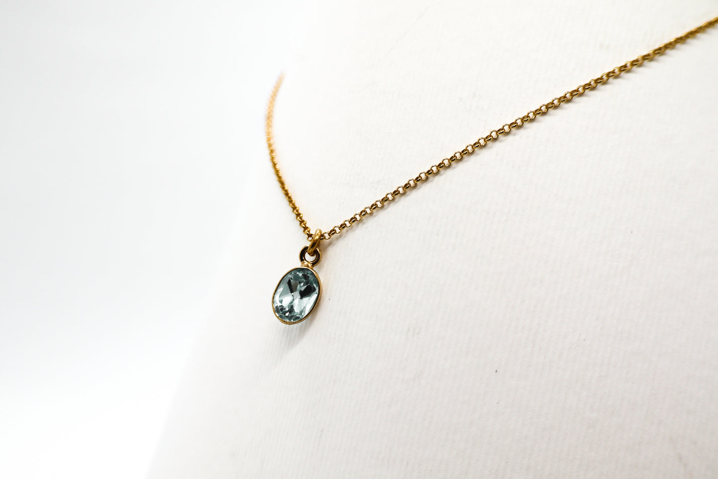 Gold Plated Sky Blue Topaz Necklace