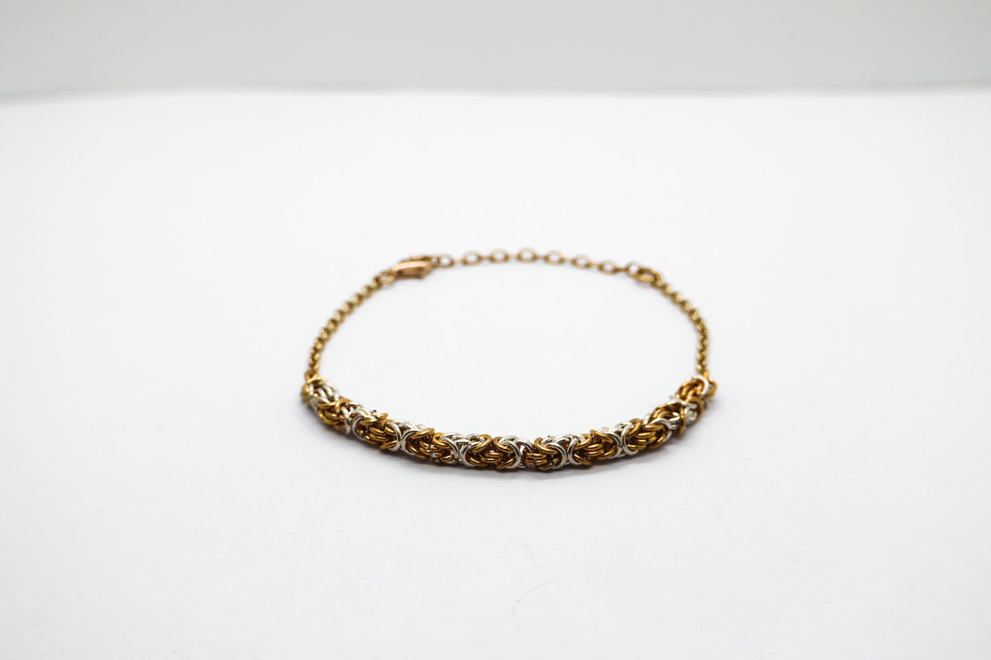 Persian Chainmail Silver and Gold Plated 24k Bracelet