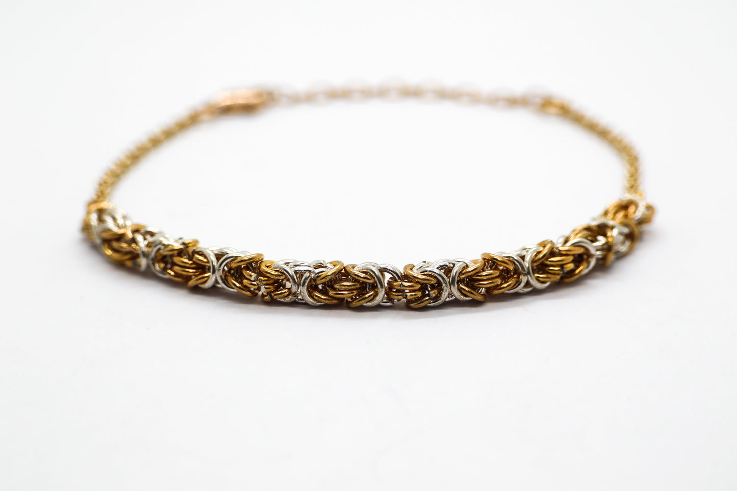 Persian Chainmail Silver and Gold Plated 24k Bracelet