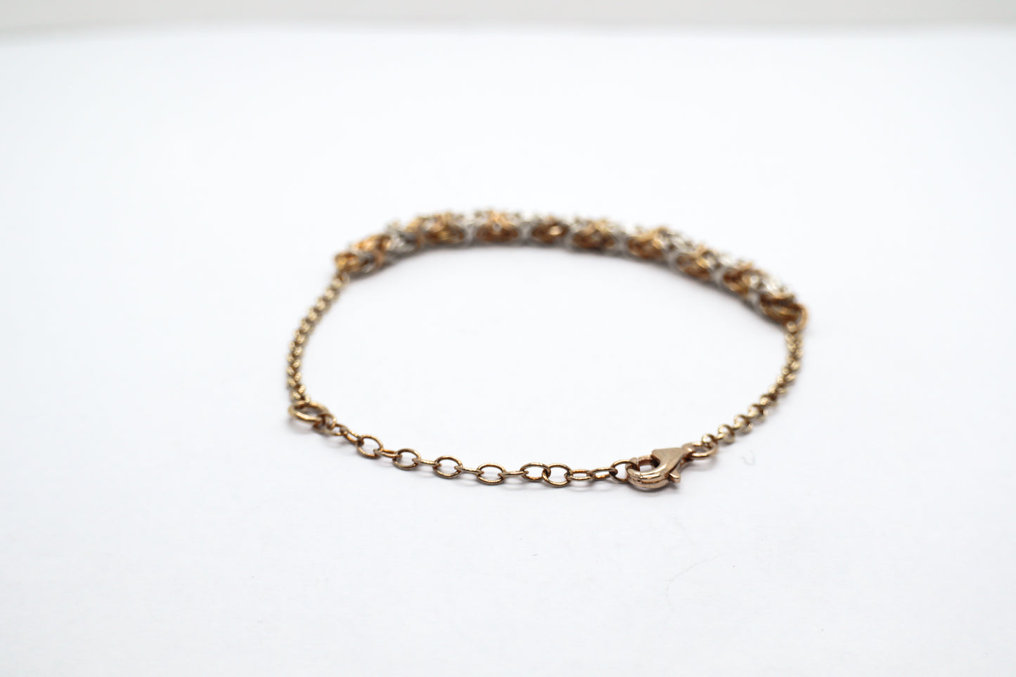 Persian Chainmail Silver and Gold Plated 24k Bracelet