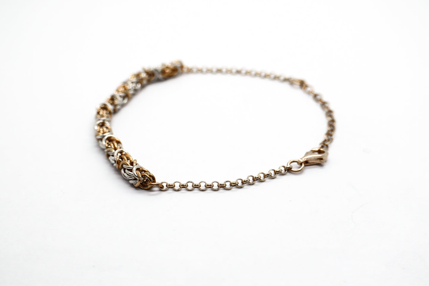 Persian Chainmail Silver and Gold Plated 24k Bracelet