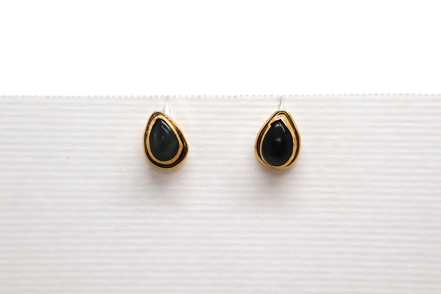 Black Onyx Gold Plated Sterling Silver earring