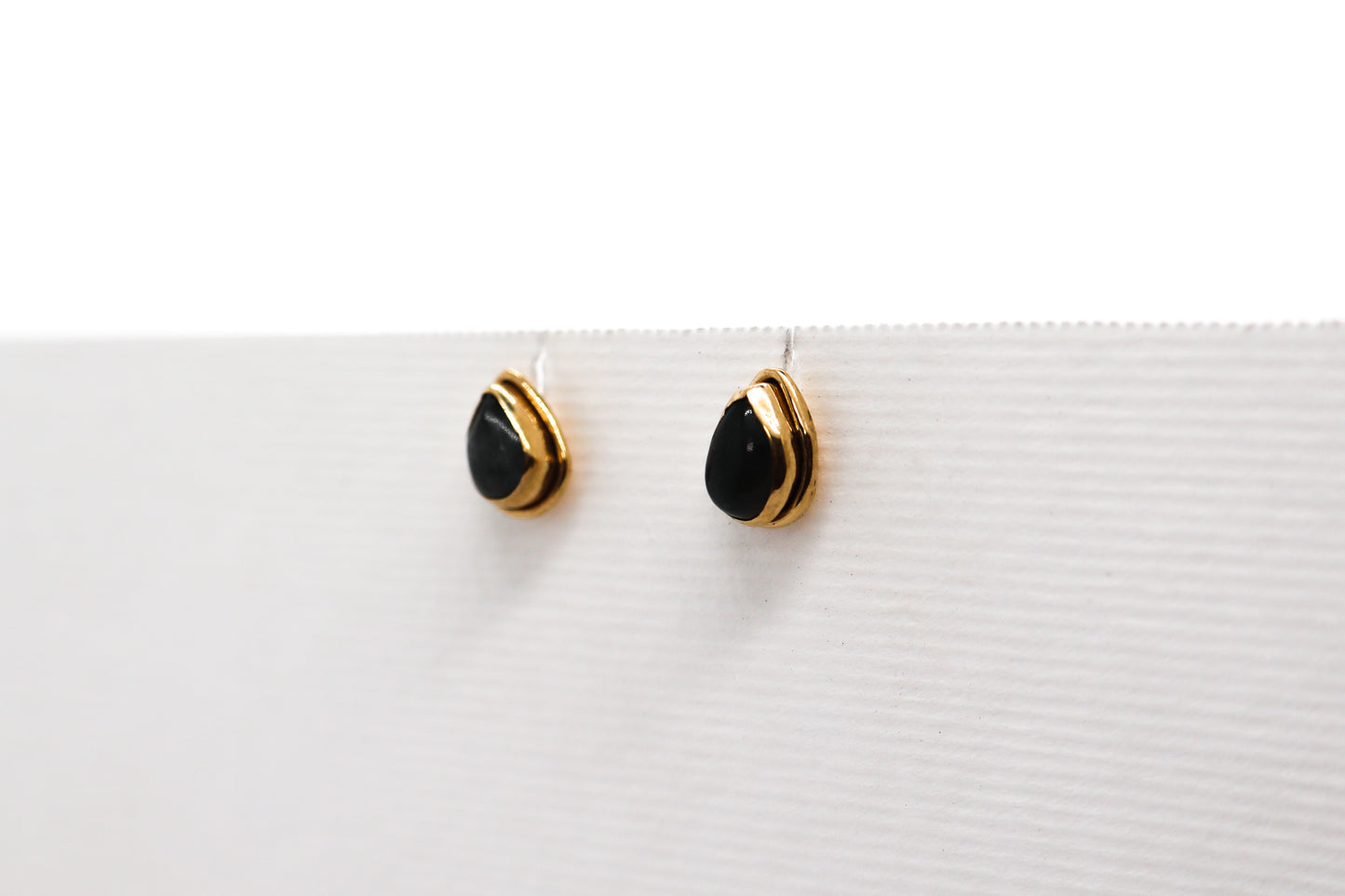 Black Onyx Gold Plated Sterling Silver earring