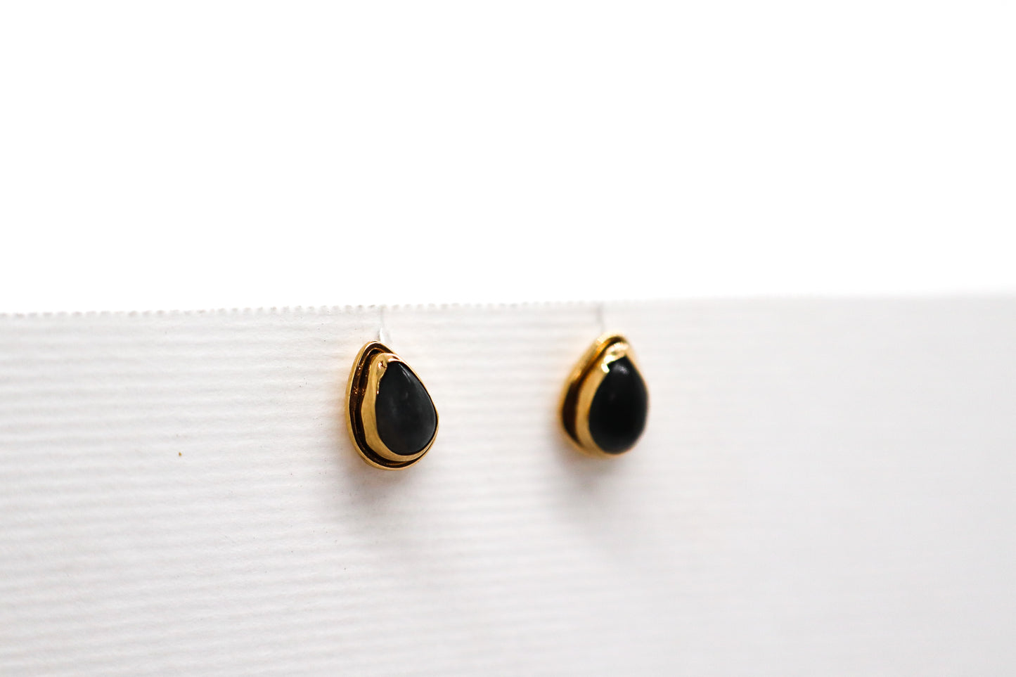 Black Onyx Gold Plated Sterling Silver earring