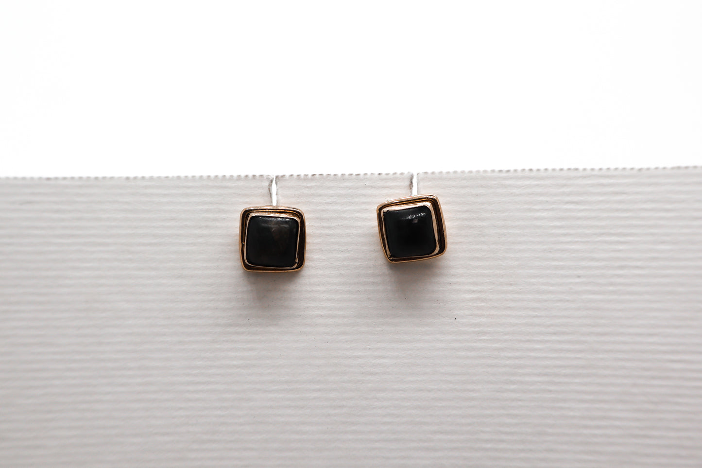 Black Onyx Gold Plated Sterling Silver earring