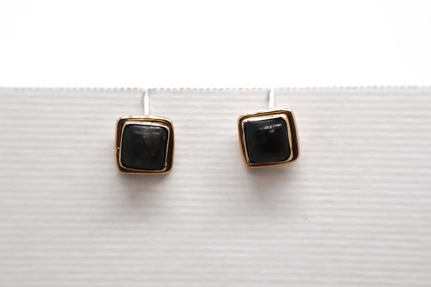 Black Onyx Gold Plated Sterling Silver earring