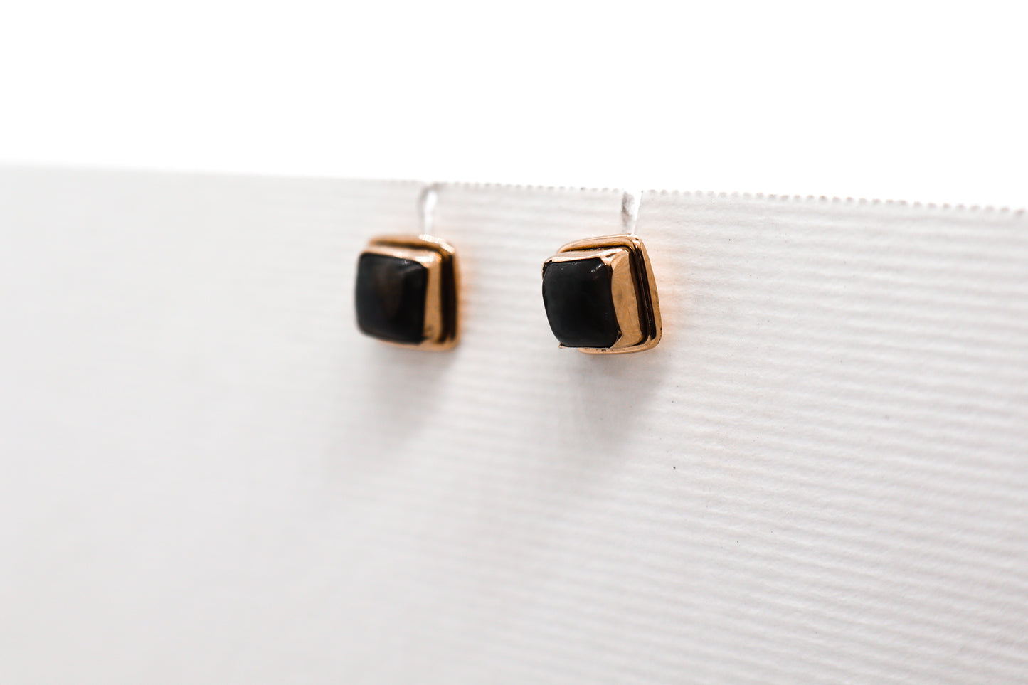 Black Onyx Gold Plated Sterling Silver earring