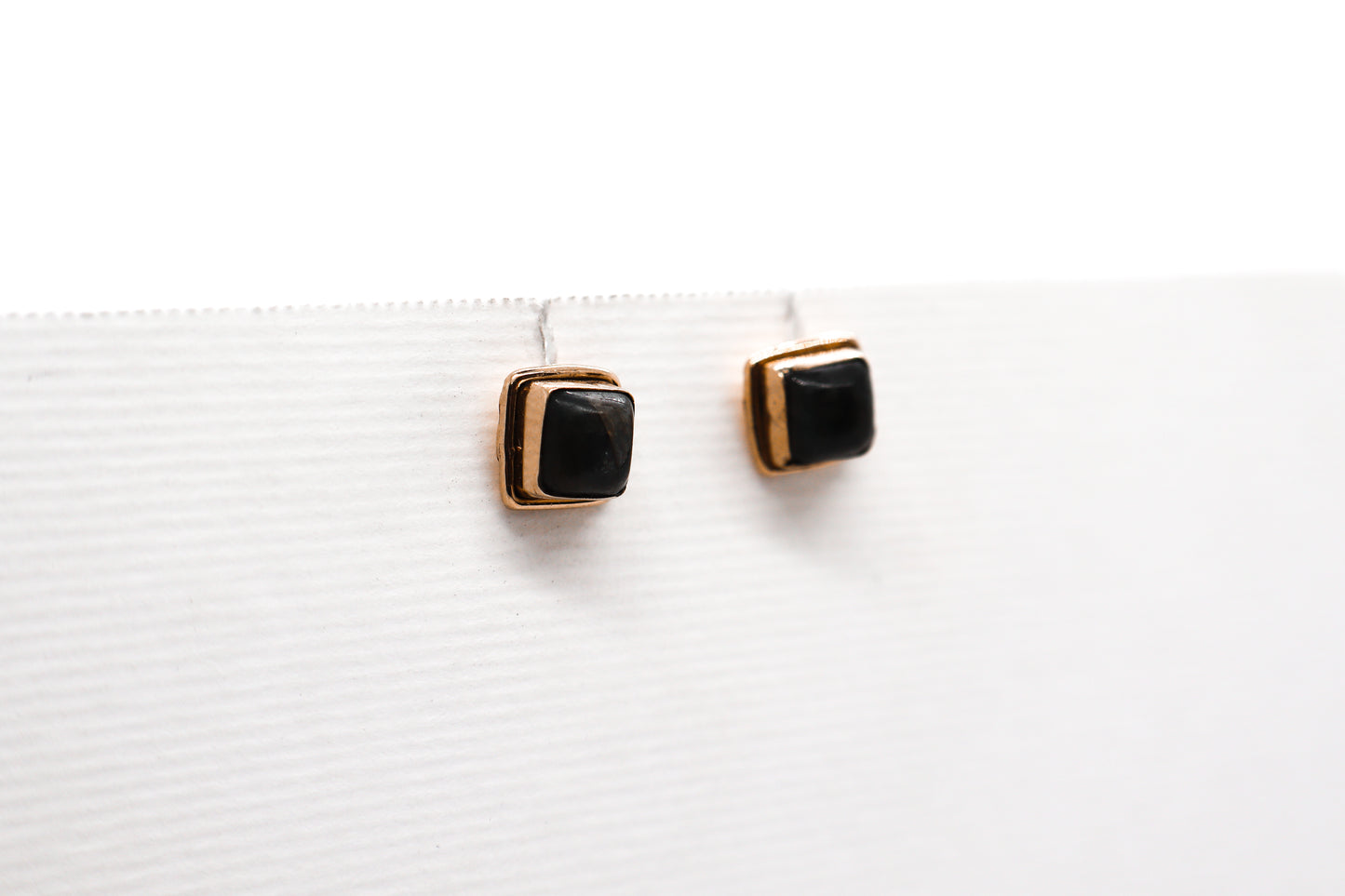 Black Onyx Gold Plated Sterling Silver earring