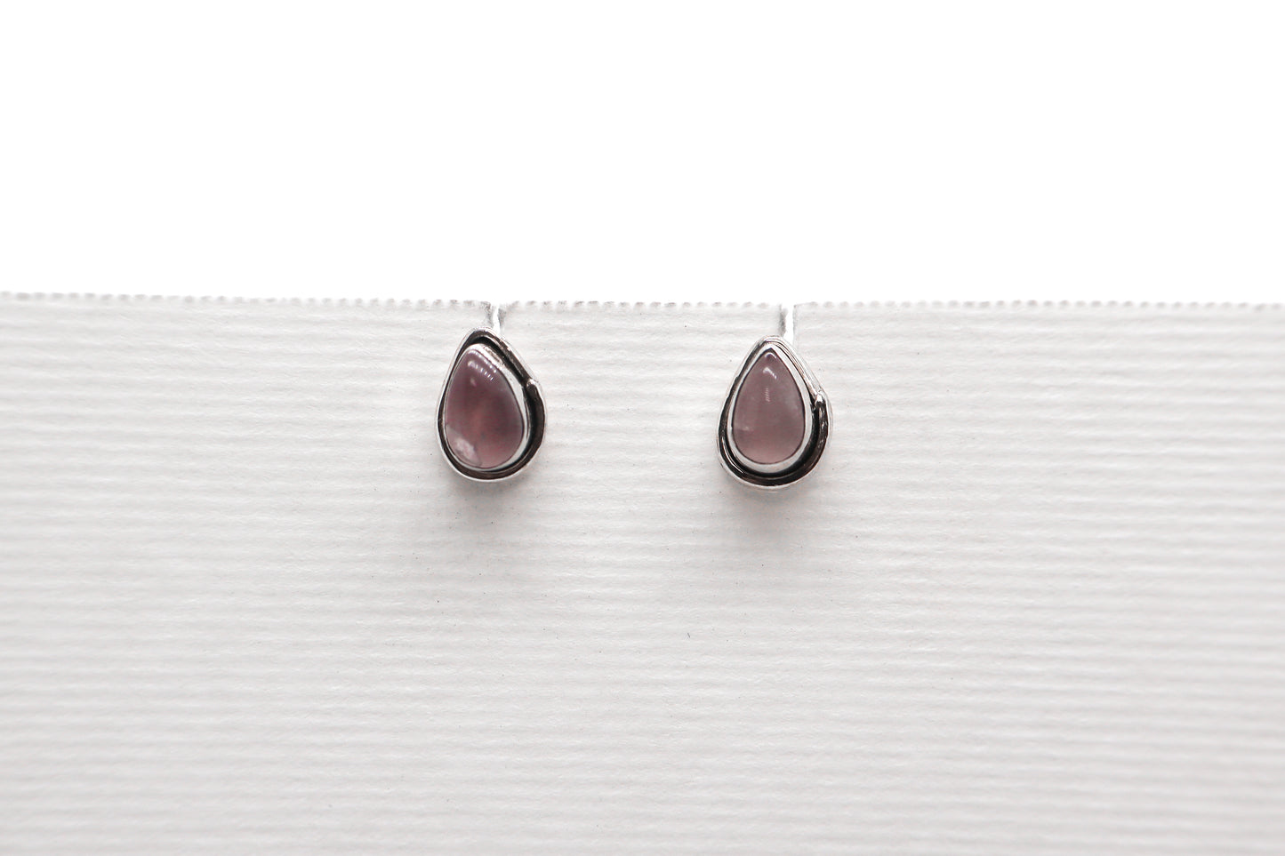 Quartz Rose Sterling Silver Earring