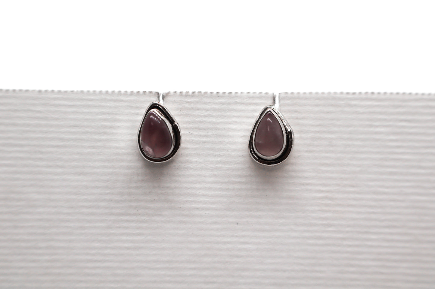 Quartz Rose Sterling Silver Earring