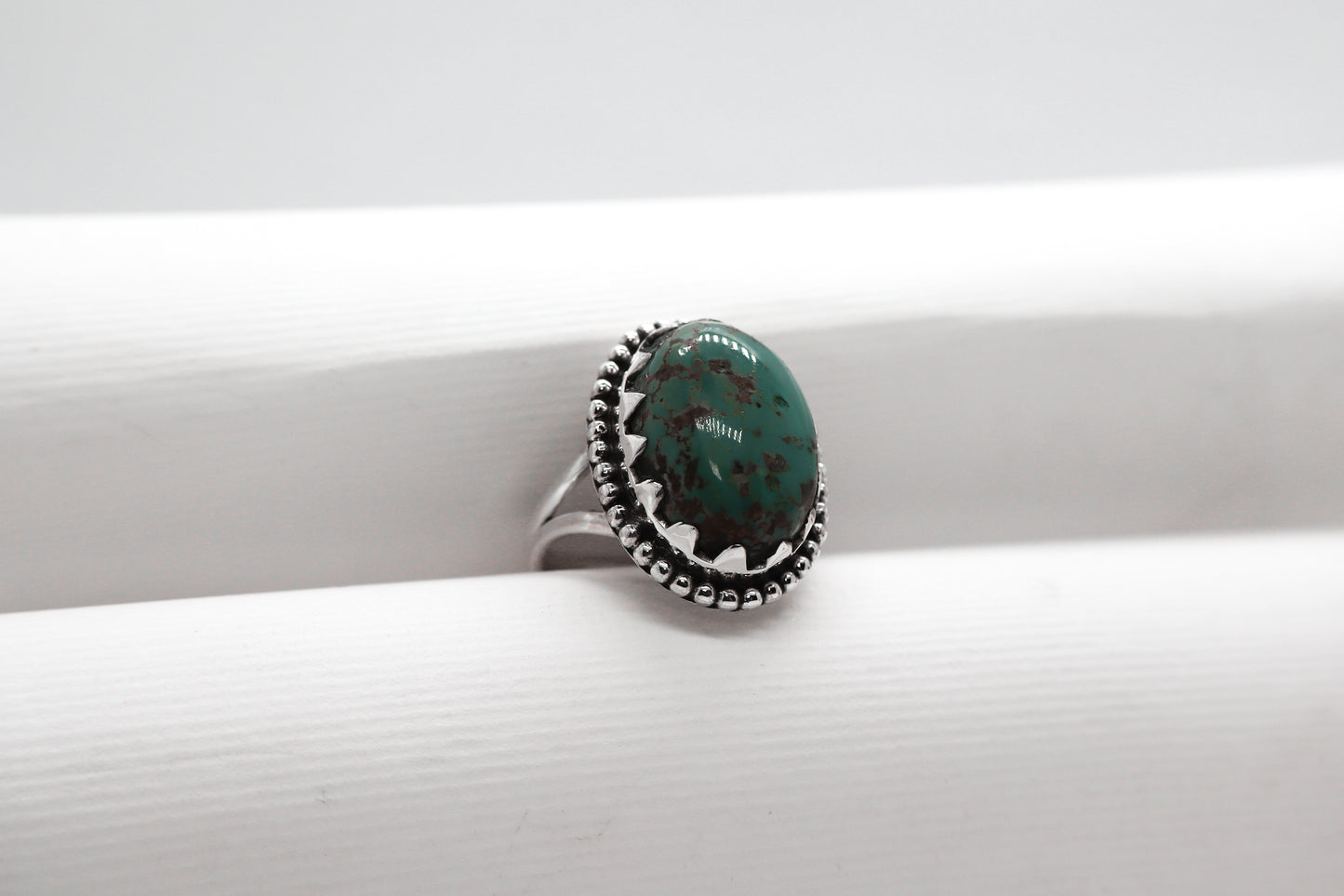 Green turquoise Sterling Silver Ring