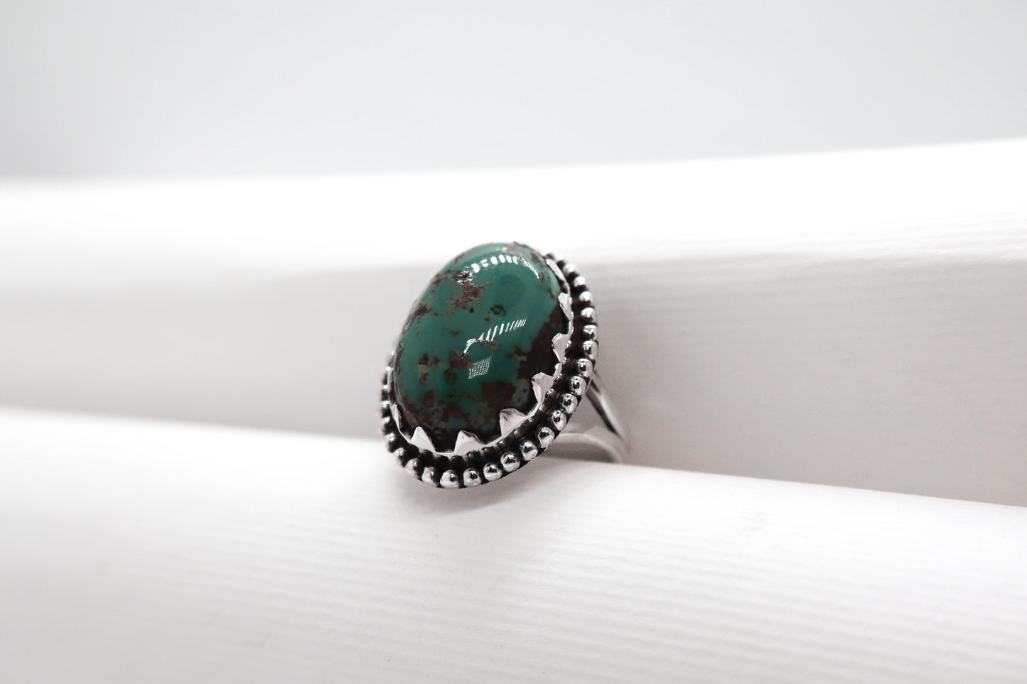 Green turquoise Sterling Silver Ring