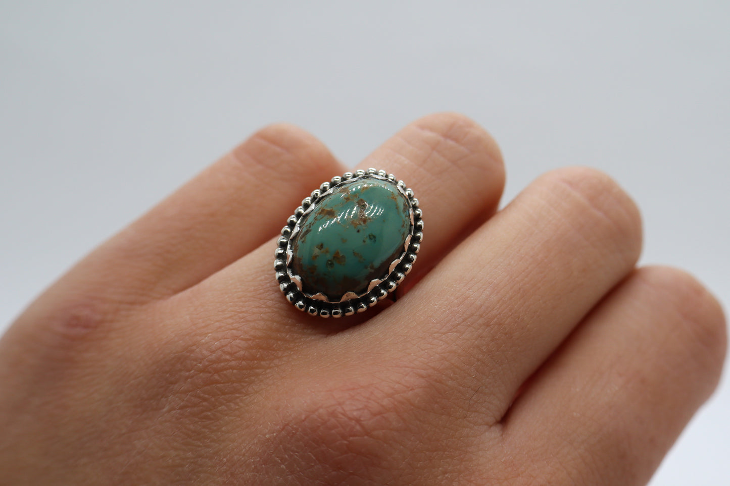 Green turquoise Sterling Silver Ring