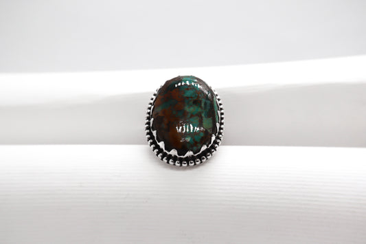 Green Turquoise Sterling Silver Ring