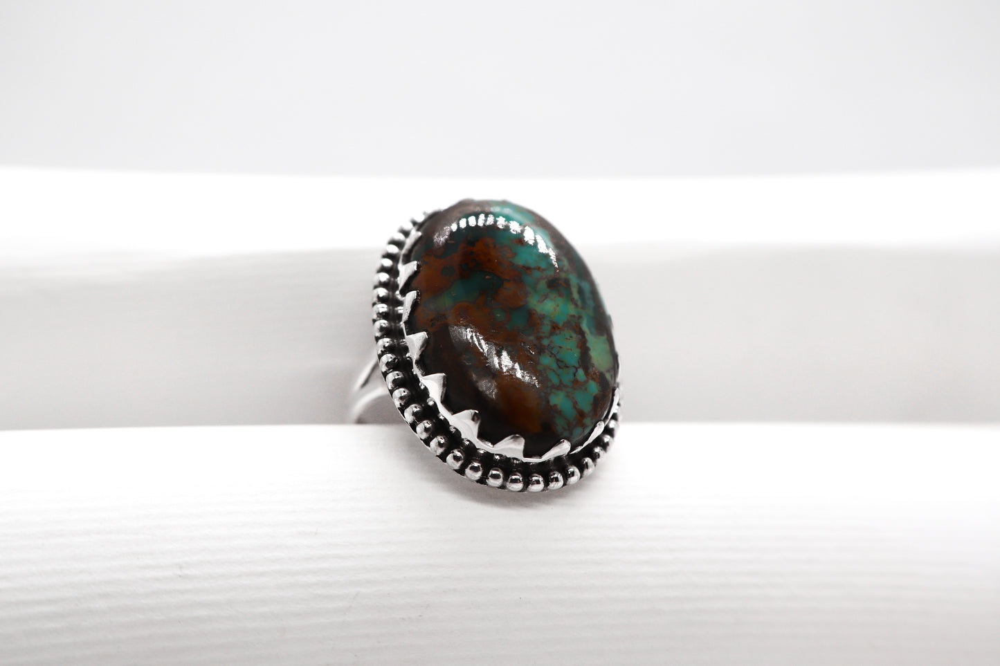 Green Turquoise Sterling Silver Ring