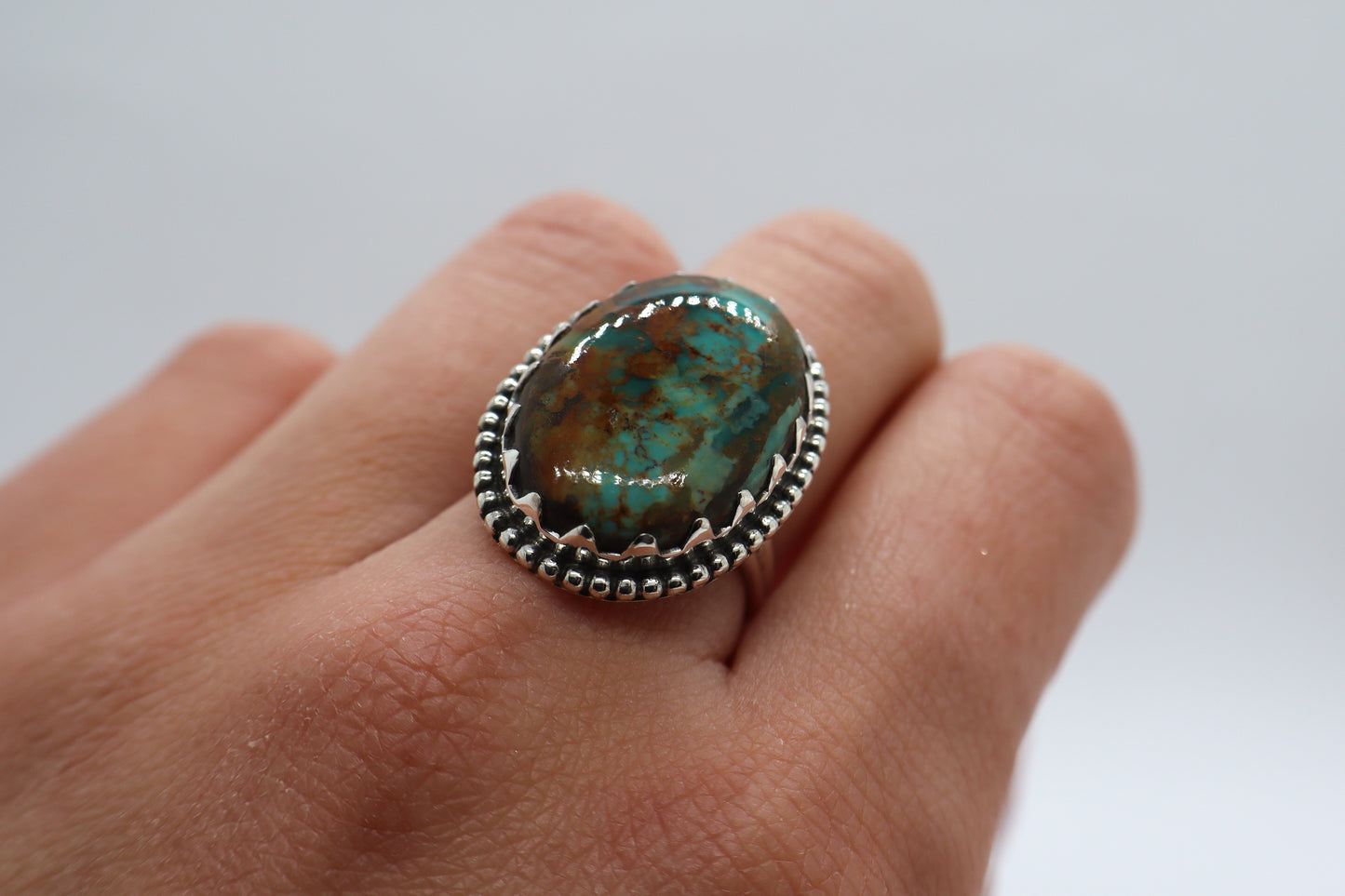 Green Turquoise Sterling Silver Ring