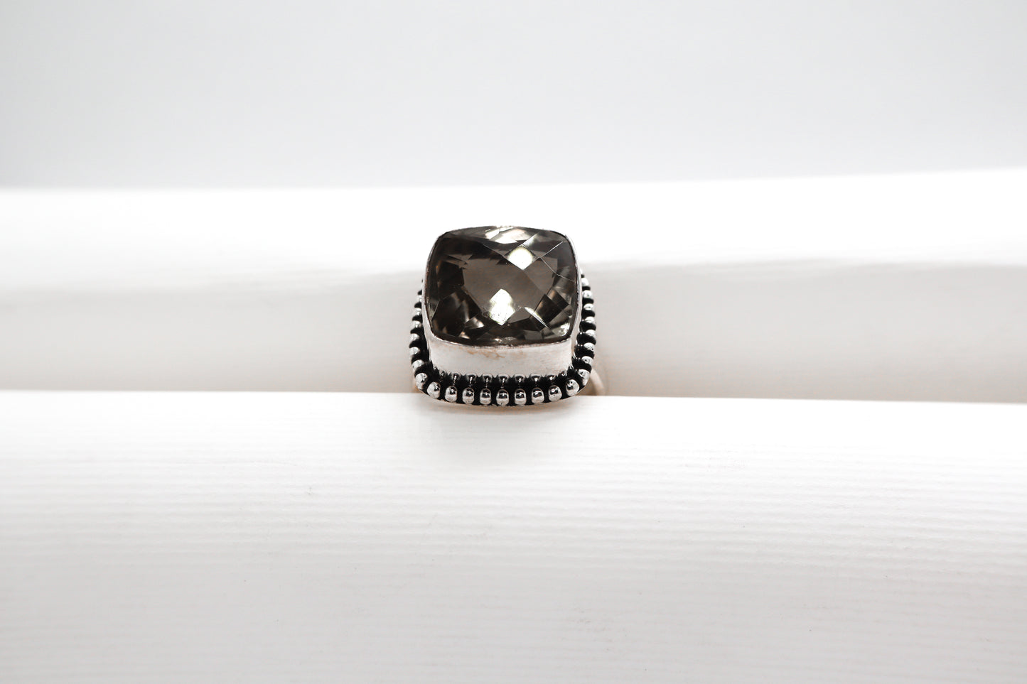 Smoked Quartz Sterling Silver Ring