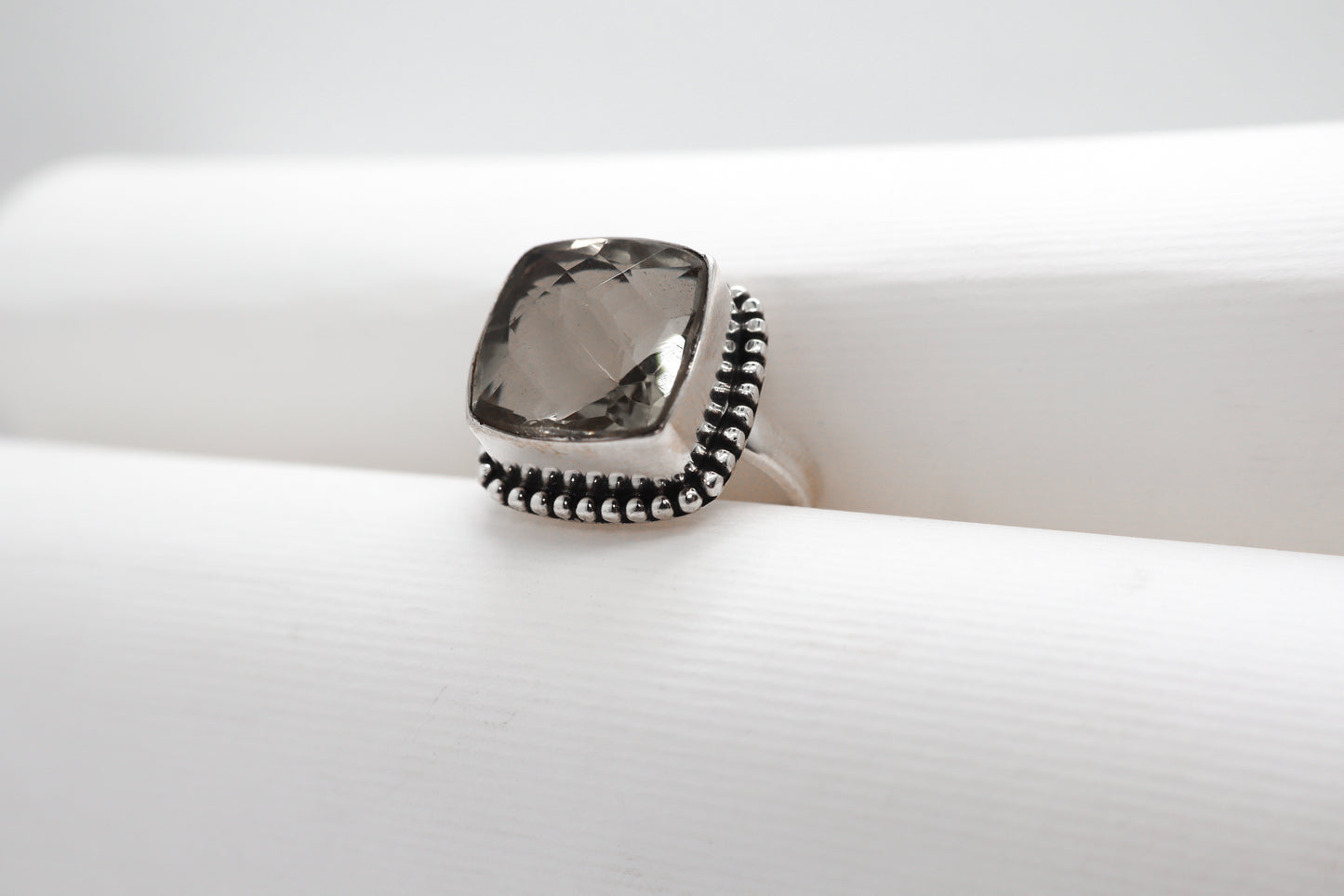 Smoked Quartz Sterling Silver Ring