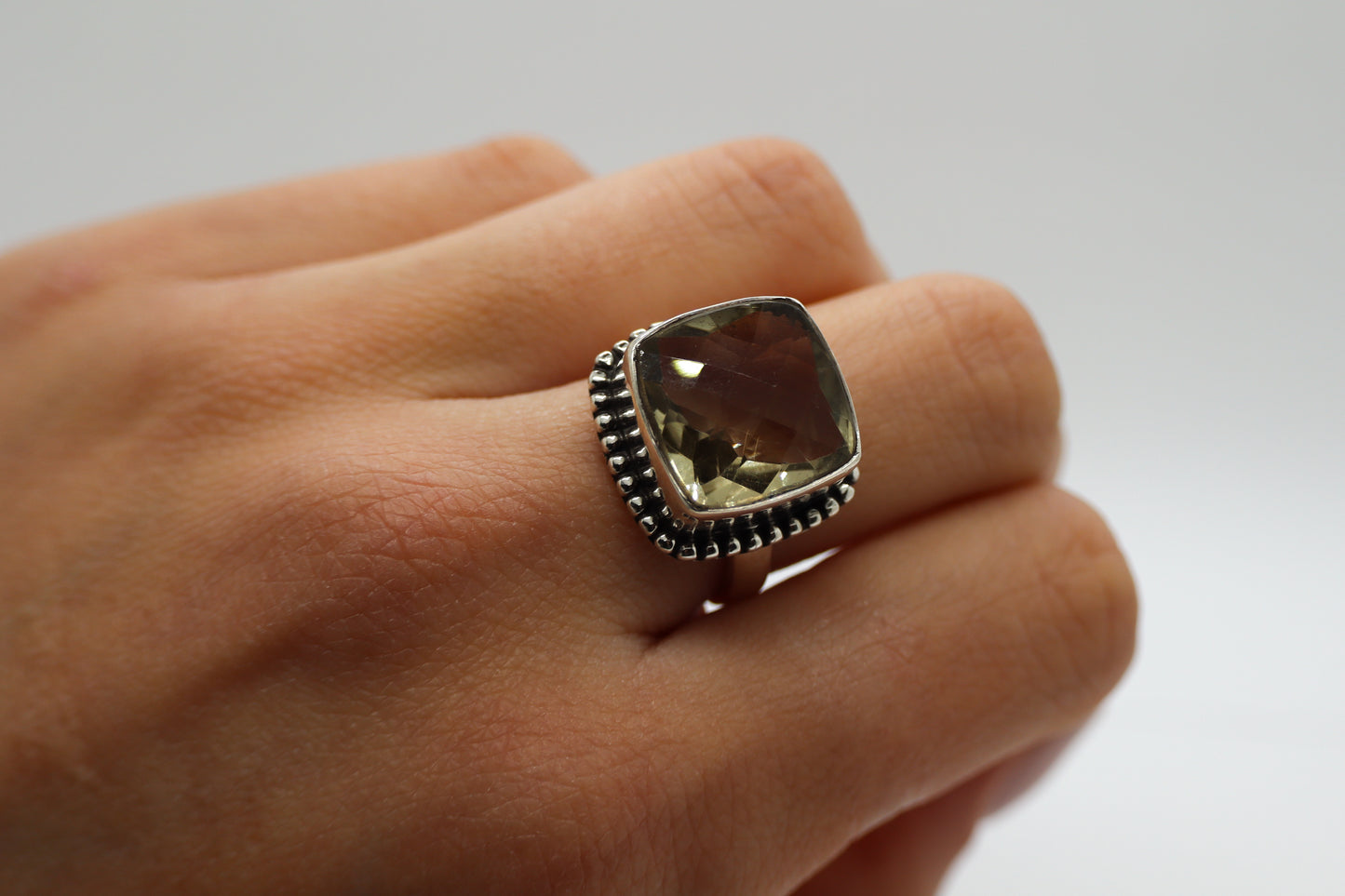 Smoked Quartz Sterling Silver Ring